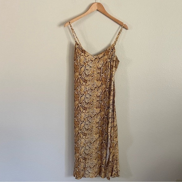 Reformation Crimini Boa Snake Print Slip Dress Size 6 - Picture 4 of 11